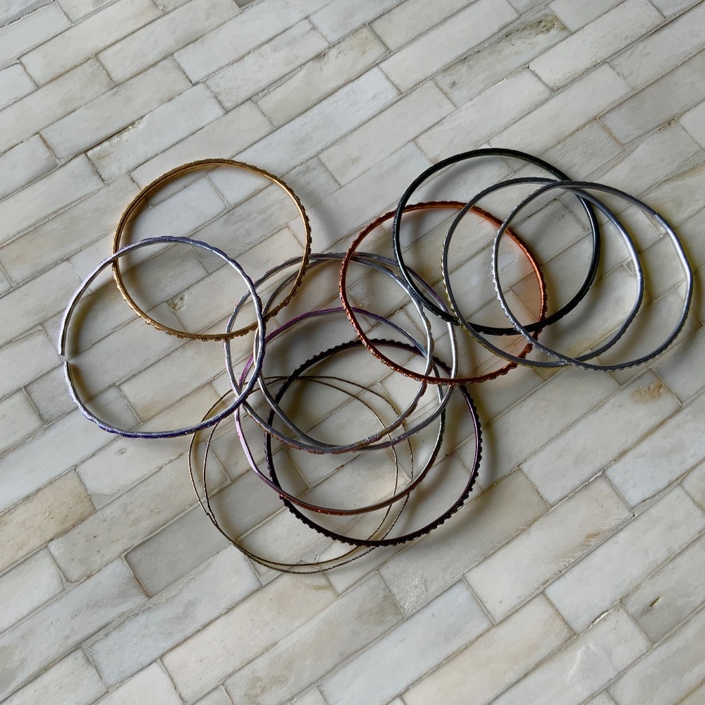 Vintage 90s Women’s Multicolor Bangle Bracelet set of 12